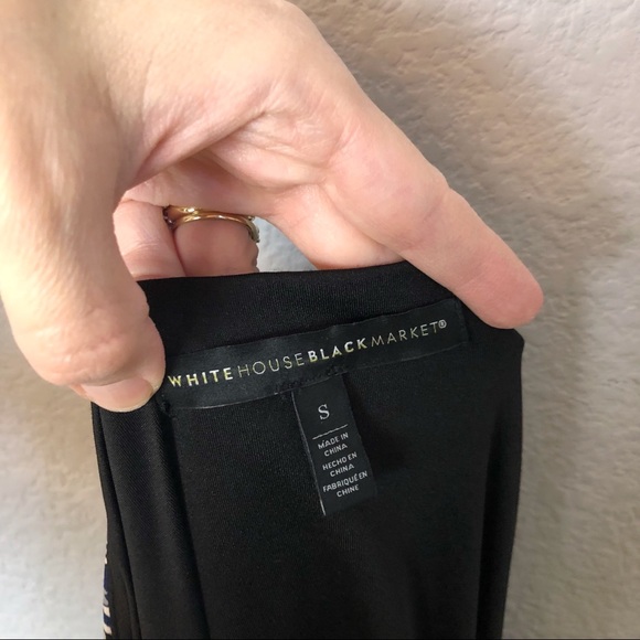 White House Black Market Paisley Shift Dress Black - Picture 6 of 6